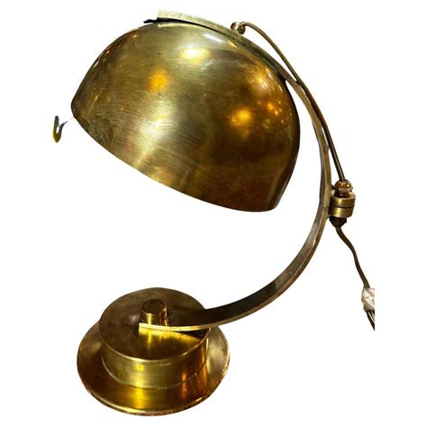 Italian 1960s Brass Table Lamp With Striped Detail For Sale At 1stdibs