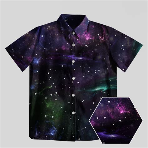 Beautiful Nebula Outer Space Button Up Pocket Shirt Geeksoutfit