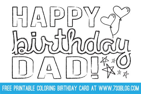 This coloring page is full of adorable characters and colorful balloons. DAD/GRANDPA Printable Coloring Birthday Cards ...