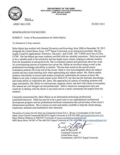 Army Letter Of Recommendation Sample Fresh Army Letter Of Re Mendation