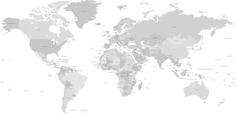 Grey World Map Pickawall