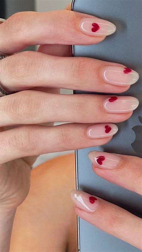 commanding short red nail designs ideas 2023 in 2023 heart nails simple nails short red nails