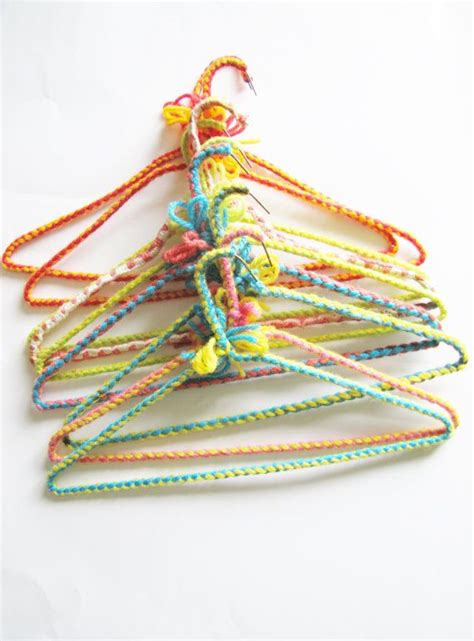 Items Similar To Vintage Yarn Wrapped Hangers Groovy Mod Retro Decor