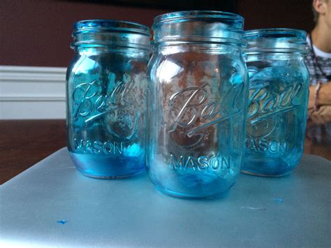 Tinted Mason Jars Food Coloring And Modge Podge Tinted Mason Jars