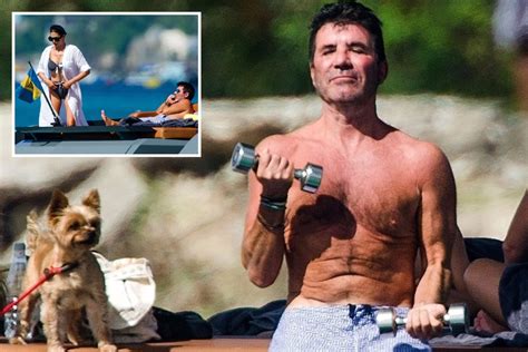 Simon Cowell Works Out With Weights And Shows Off His Toned Torso On A Yacht In Barbados With