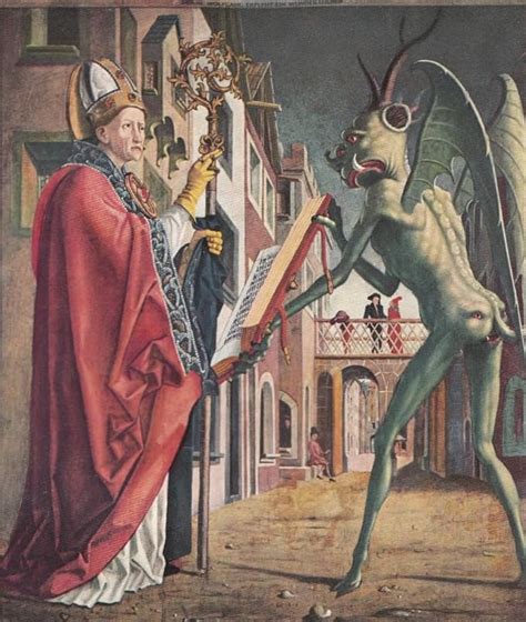 German Painting St Wolfgang And The Devil Poster Print By