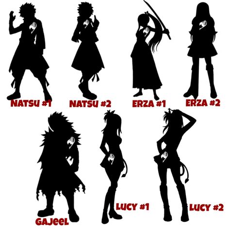 48 Modèles Fairy Tail Anime Silhouette Des Chats Et Des Etsy