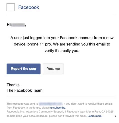 How To Protect Yourself From Facebook Phishing Emails
