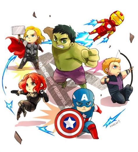 Chibi Avengers Artwork By Kadeart 2012 Apparently Earths Cutest