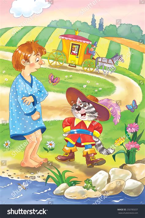 Puss In Boots Fairy Tale Illustration For Children Card 250785037