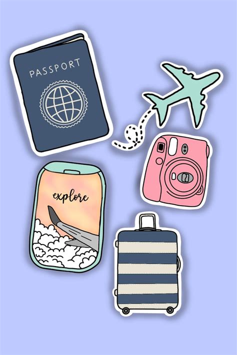 Travel Themed Stickers Individual Stickers Or Full Set Etsy