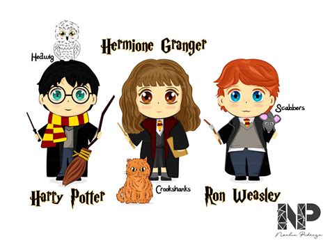 Ilustración Chibi Harry Potter Dibujos de harry potter Harry potter
