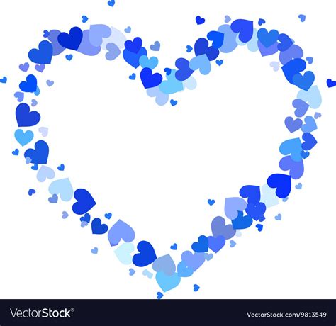 Heart Contour Made Up Of Little Blue Hearts Vector Image