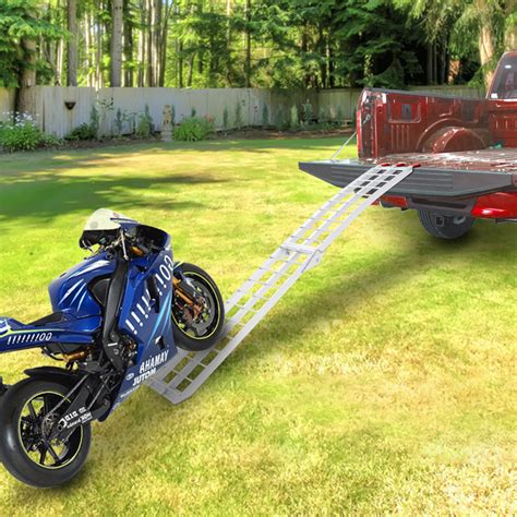 Pc Heavy Duty Aluminum ATV Ramps Motorcycle Truck Folding Loading Ramps EBay
