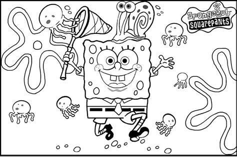 Get free spongebob coloring pages from educationalcoloringpages for your kids and let them enjoy the fun of coloring of their favorite cartoon characters. Spongebob Jellyfish Hunting Together Gary coloring picture ...