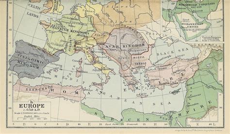 Lechia is the legendary name of poland. Europe c. 650 A.D. (1911), by Ramsay Muir (1872-1941 ...