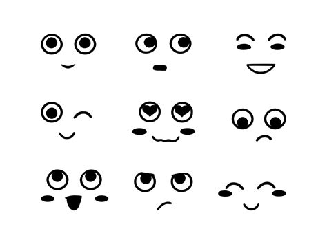 Cartoon Faces Svg Facial Expressions Silhouette Cartoon Etsy