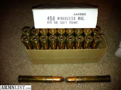 Armslist For Sale 458 Winchester Magnum 40 Rounds 510 Grain Soft Point