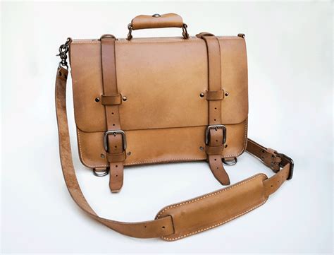 A Vegetable Tanned Leather Satchel Vintage Looking Enough To Have Been Your Grandfathers But