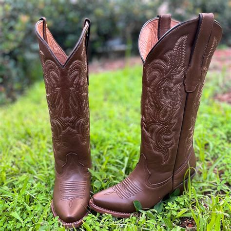 Brown Snip Toe Cowgirl Boots Tanner Mark Boots Vaquero Boots