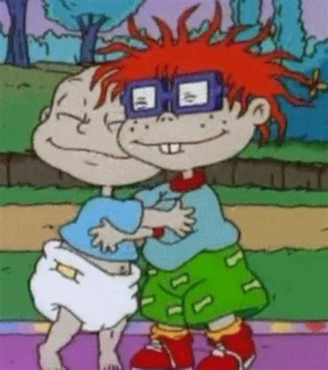 Rugrats Tommy And Chuckie Hugging Chuckie Rugrats Personajes De Los