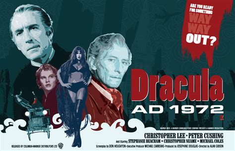 Christopher Lee Peter Cushing Fan Art Dracula AD 1972 Hammer 17 X 11