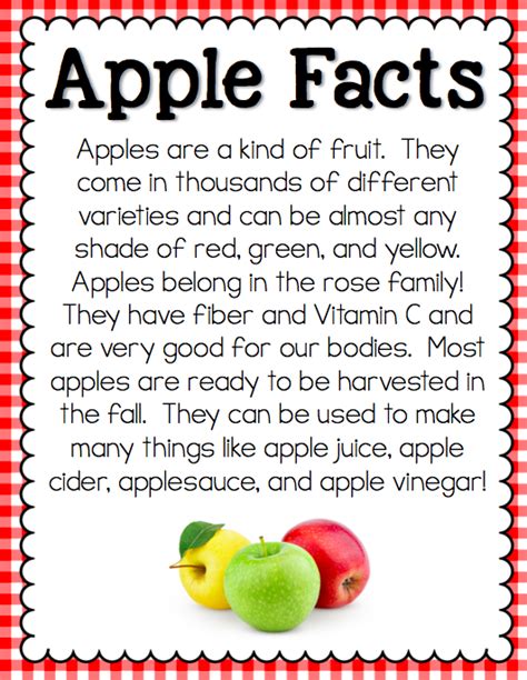 Ship Shape Elementary All About Apples Apple Facts Apple Prebabe Fruit Facts