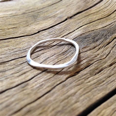 Silver Thumb Ring Modern Fine 999 Silver Ring Simple Hammered Etsy