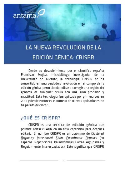LA NUEVA REVOLUCIÓN DE LA EDICIÓN GÉNICA CRISPR