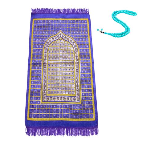 Buy Velvet Thick Muslim Prayer Rug Prayer Beads 99 Islamic Prayer Mat