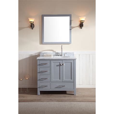 Bathroom vanities are the centerpiece of a bathroom and should exude tranquility and practicality while not sacrificing style. Ariel Cambridge 37" Single Sink Vanity Set with Right ...