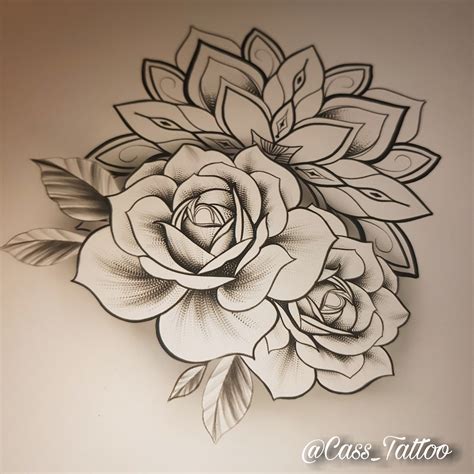 Custom Mandala Rose Design Casstattoo Tattoos Flower Tattoo