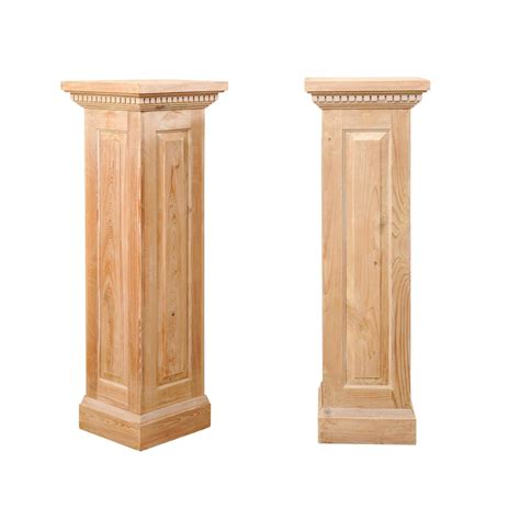 Pair Of Wood Column Pedestals At 1stdibs