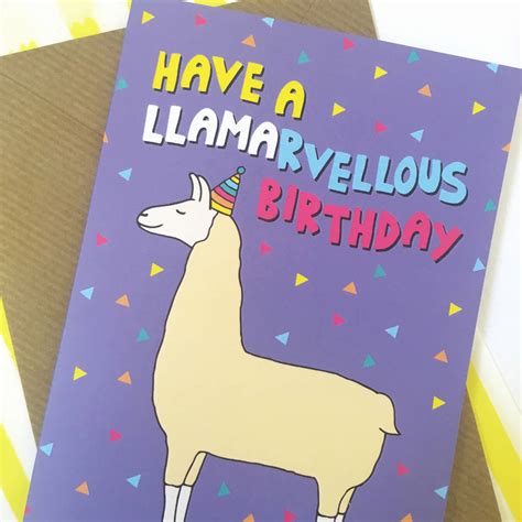 Great collection of short happy birthday messages for birthday. Llama Birthday Card By Ladykerry Illustrated Gifts | notonthehighstreet.com