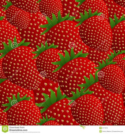 Seamless Strawberry Pattern Stock Vector Image 9171879
