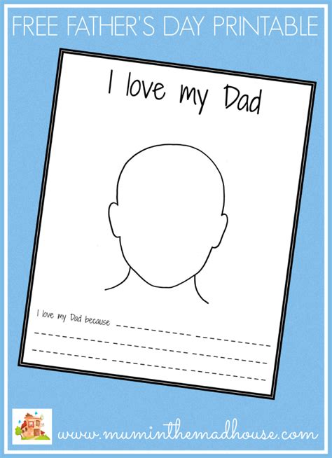 Free Fathers Day Printable I Love My Dad Because This Fab Free