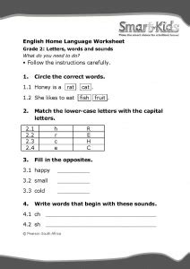 English as a second language esl (3107). Grade 2 English Worksheet: Letters, words and sounds ...