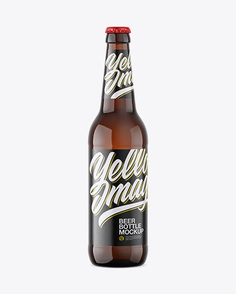Download Amber Glass Beer Bottle Mockup in Bottle Mockups on Yellow Images Object Mockups
