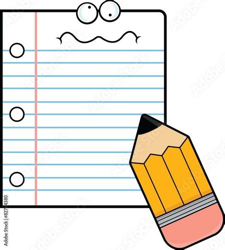 Cartoon Picture Of Pencil And Paper