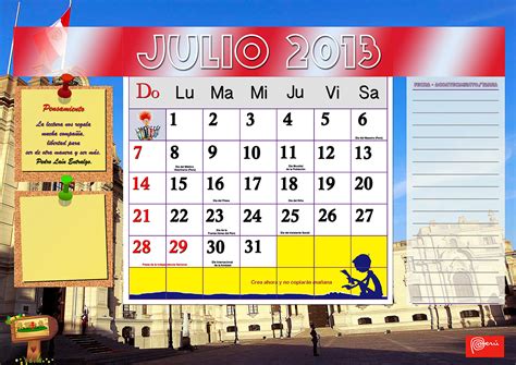 Posted at 01:44h, 01 julio responder. Blog de Cuentos: Calendario Mes de Julio de 2013