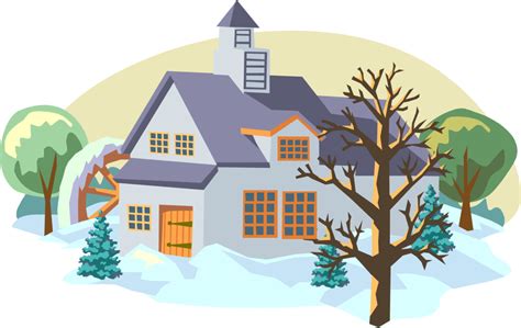 Winter Scene With Grist Mill Vector Image