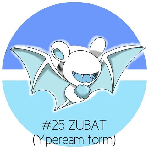 25 Zubat Ypeream Form Type Fliyngice Species Pokémon Morcego