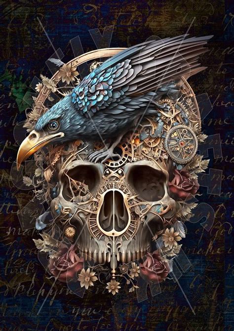 Steampunk Raven And Skull