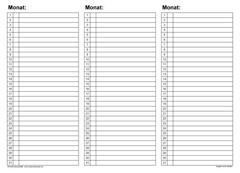 Monatsplaner Für Microsoft Word Kalenderpedia