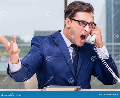 Angry Call Center Employee Yelling At Customer Stock Photo Image Of