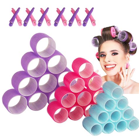 Jumbo Size Hair Rollers Set 3 Size 36 Pack Self Grip Hair Curlers