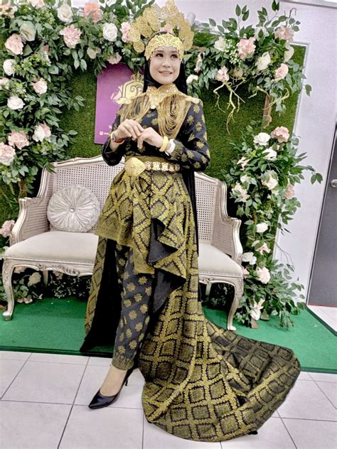 Baju Traditional Puteri Perak Lux Series Black Gold Saiz M L