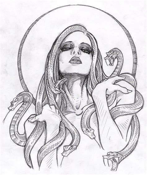 Medusa snakes tattoo drawing on this drawing depicts medusa the once beautiful woman who was turned into a monster by athena. Brandydusa 1 by sidewinder72 on deviantART | Medusa art ...