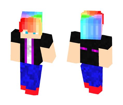 Download Ender Dude Rainbow Hair Minecraft Skin For Free