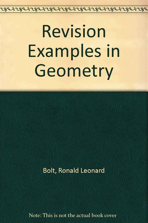 Revision Examples In Geometry Bolt Ronald Leonard 9780460095204 Books